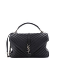 Saint Laurent Classic Monogram College Bag Matelasse Chevron Leather Large