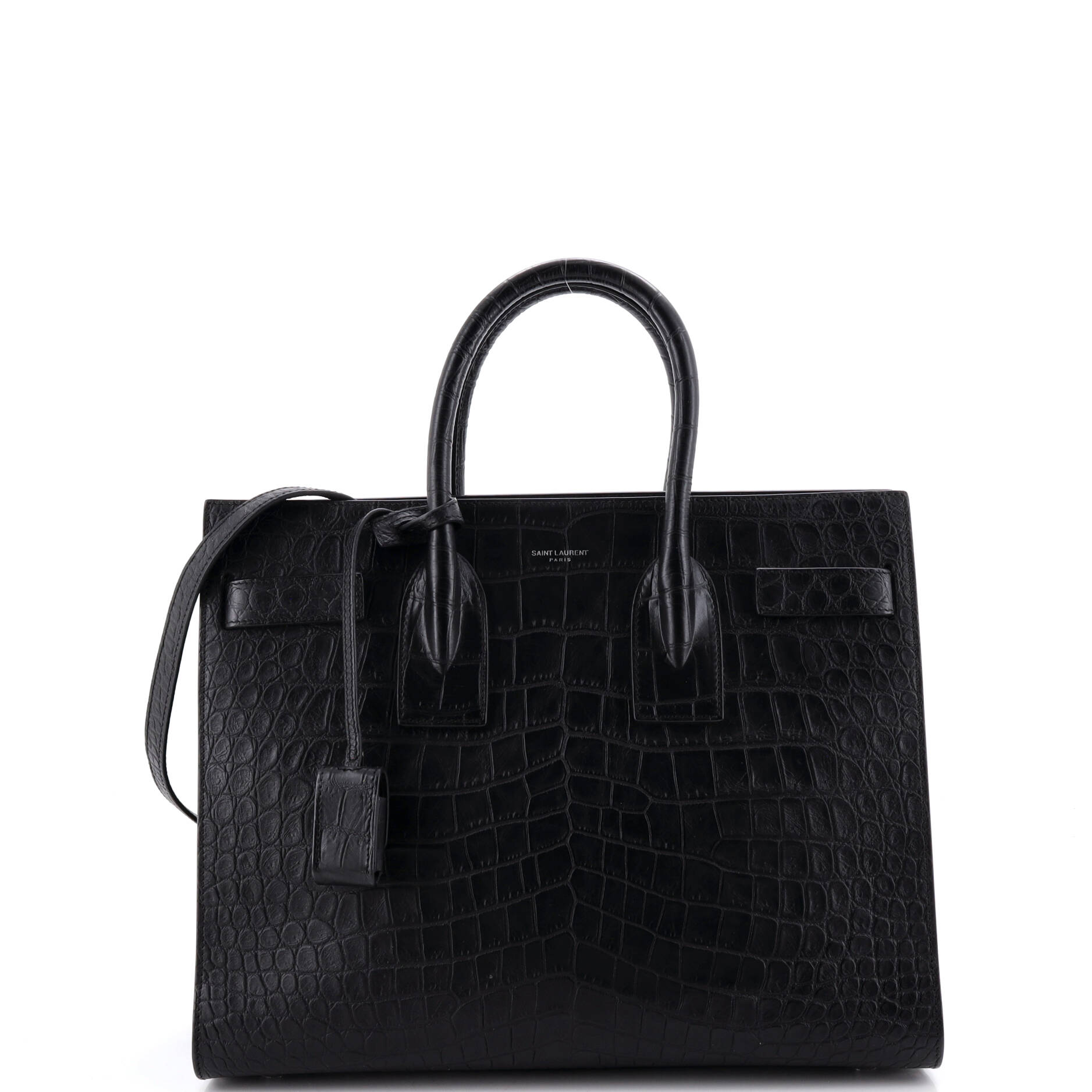 Saint Laurent Sac de Jour NM Bag Crocodile Embossed Leather Small