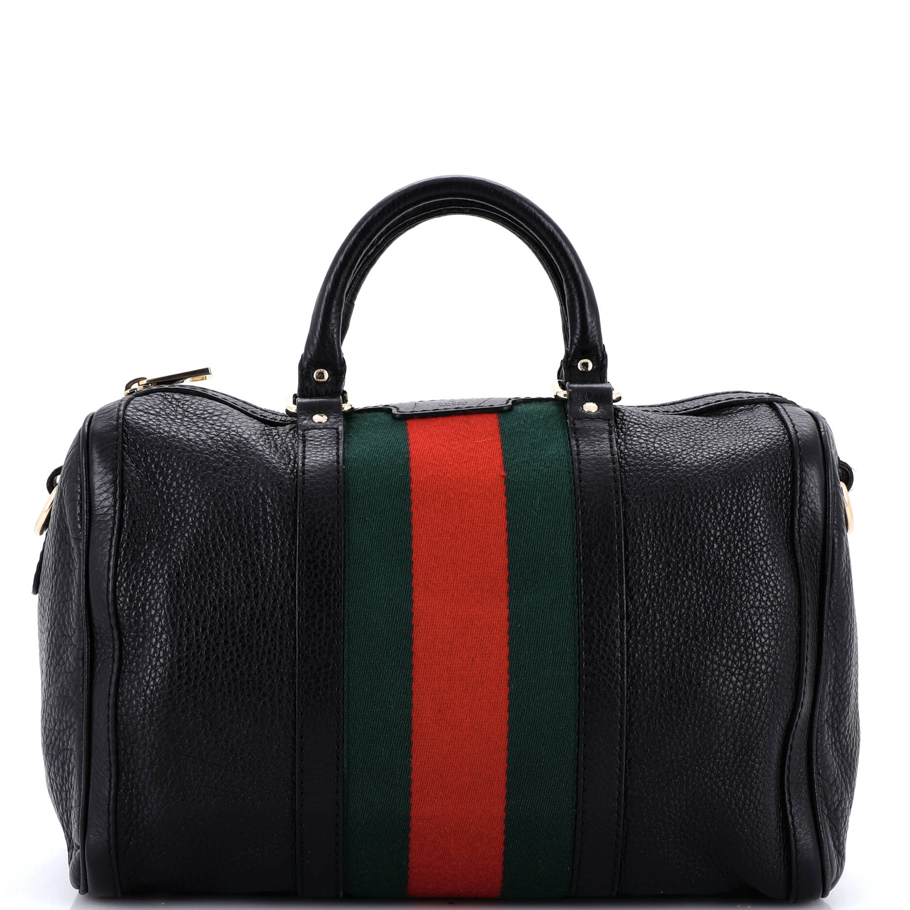 Gucci Vintage Web Boston Bag Leather Medium