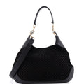 Gucci B Shoulder Bag GG Suede Medium