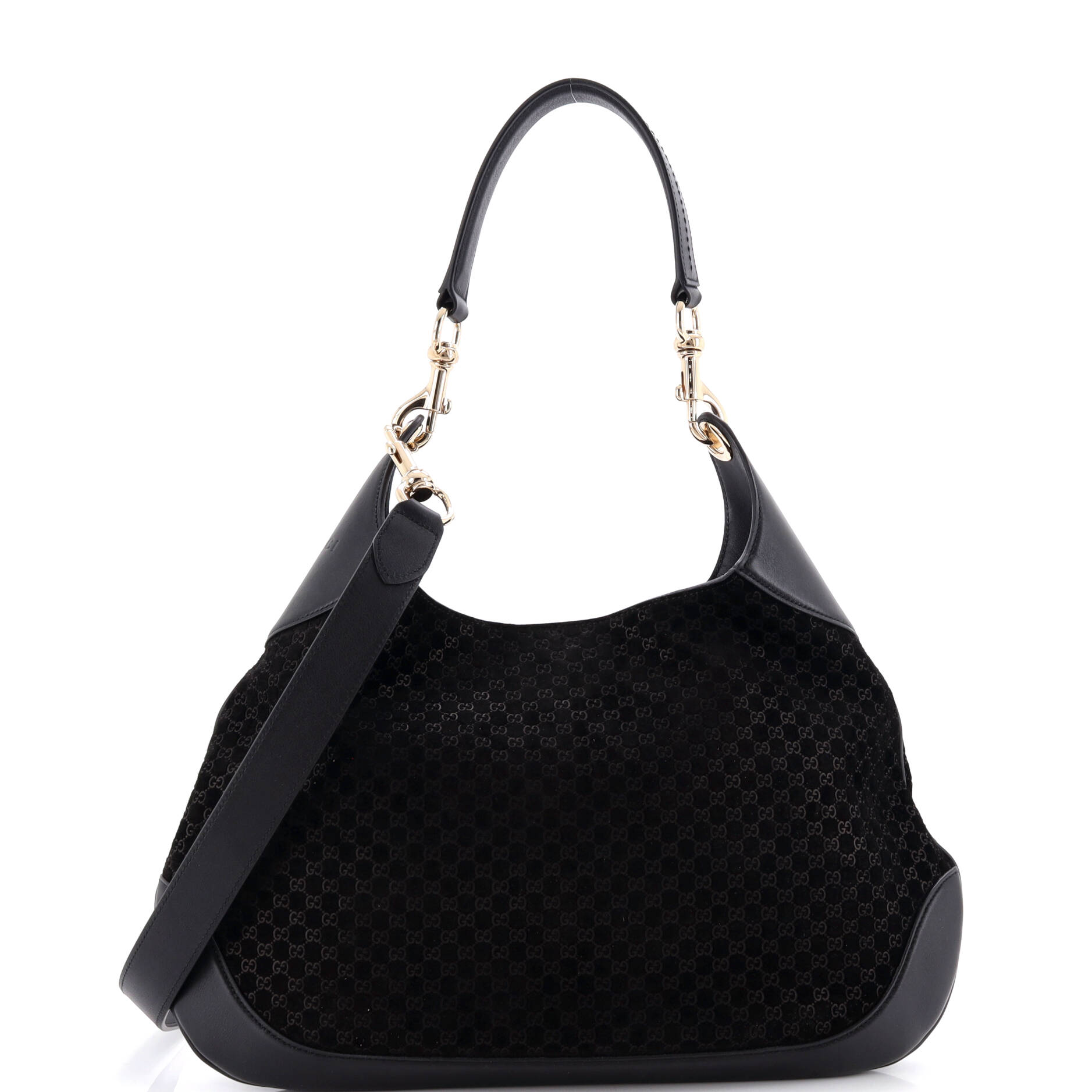 Gucci B Shoulder Bag GG Suede Medium