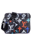 Trio Messenger Bag Graffiti Monogram Eclipse Canvas