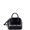 Logo Ville Bag Crocodile Embossed Leather XXS
