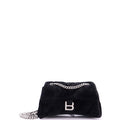 Crush Chain Flap Bag Quilted Velvet Small