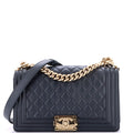 Chanel Boy Flap Bag Quilted Calfskin Old Medium