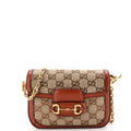 Gucci Horsebit 1955 Shoulder Bag Crystal Embellished GG Canvas Mini
