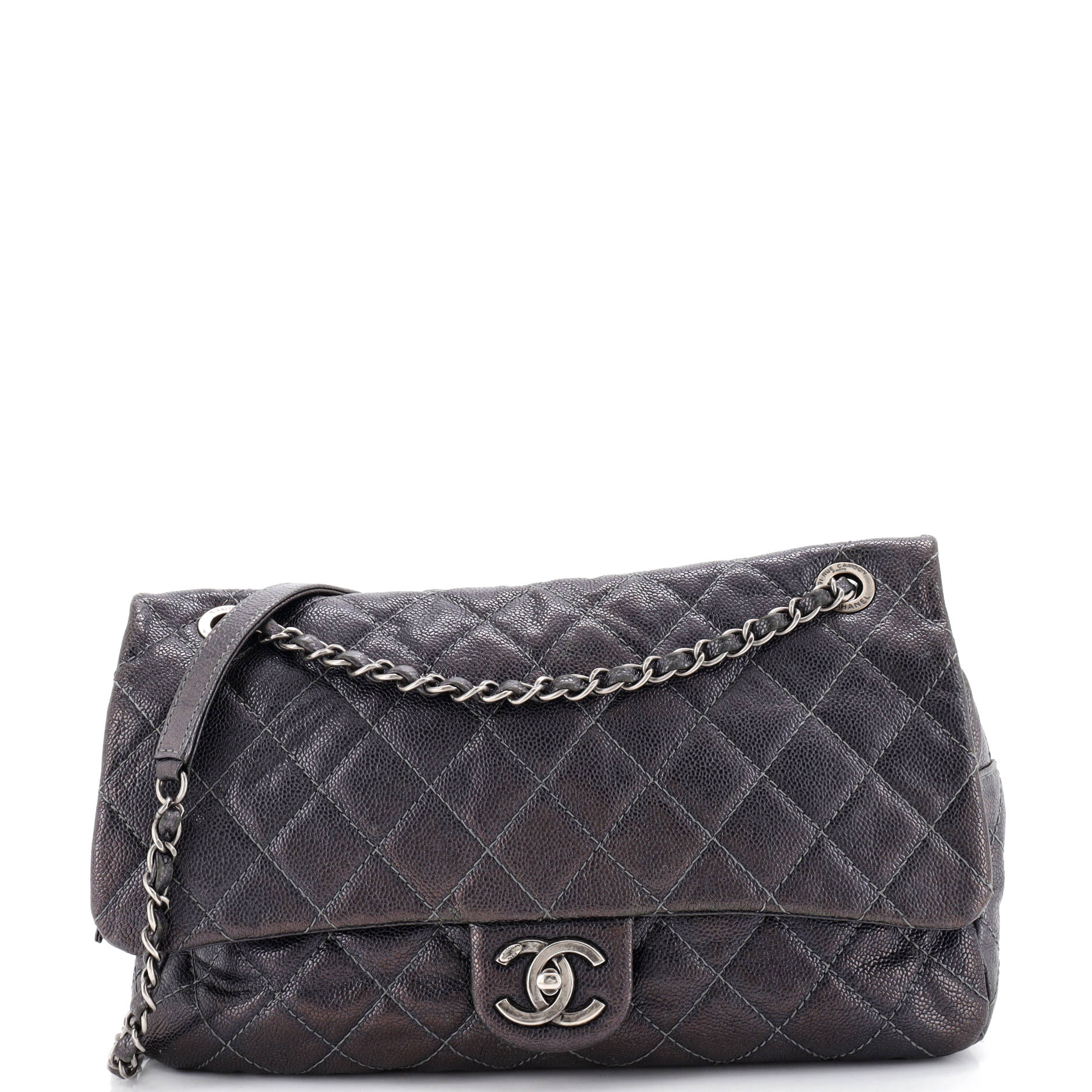 Chanel Easy Flap Bag Quilted Caviar Jumbo