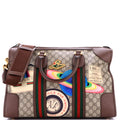 Gucci Courrier Carry On Convertible Duffle GG Coated Canvas with Applique Small