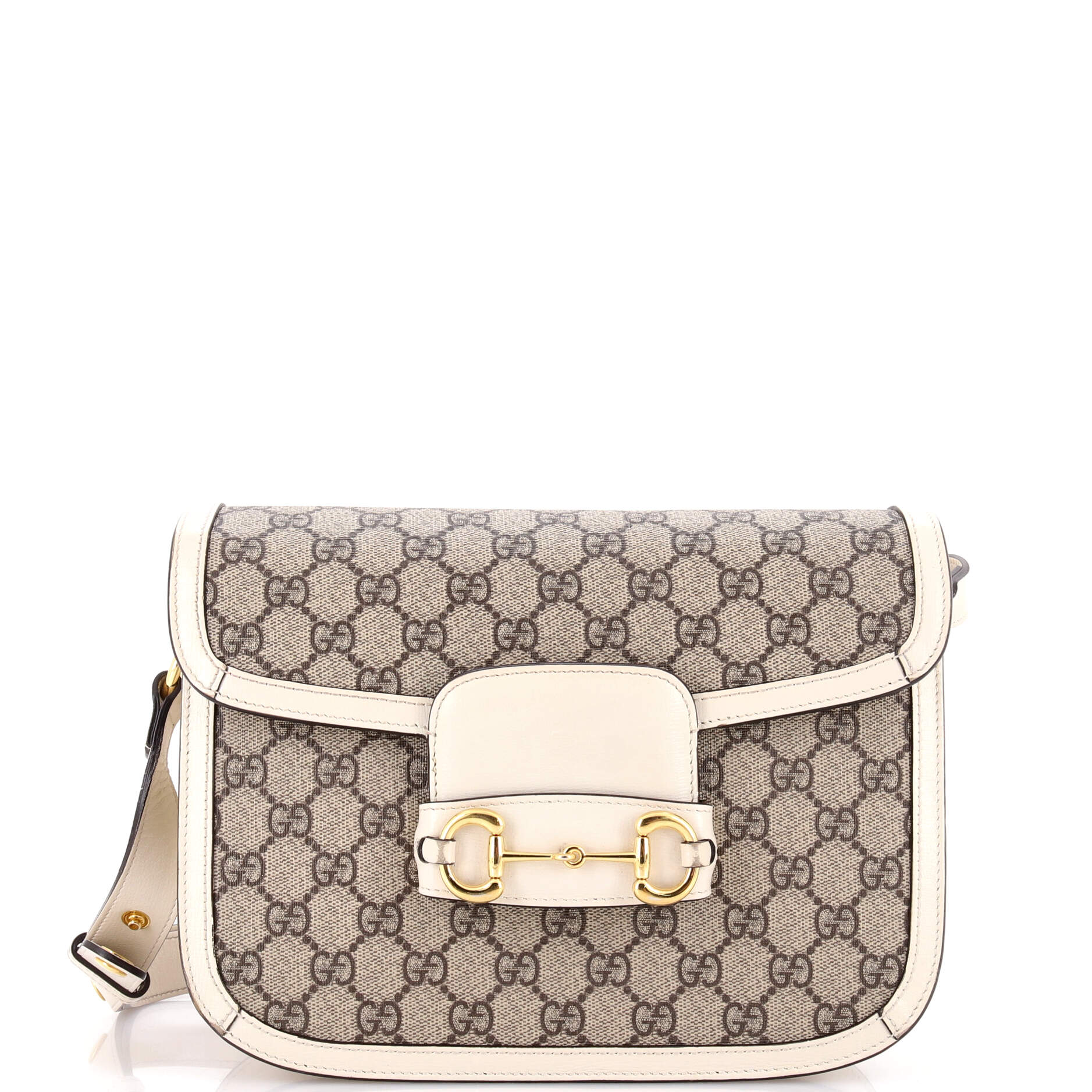 Gucci Horsebit 1955 Shoulder Bag GG Coated Canvas with Leather Small