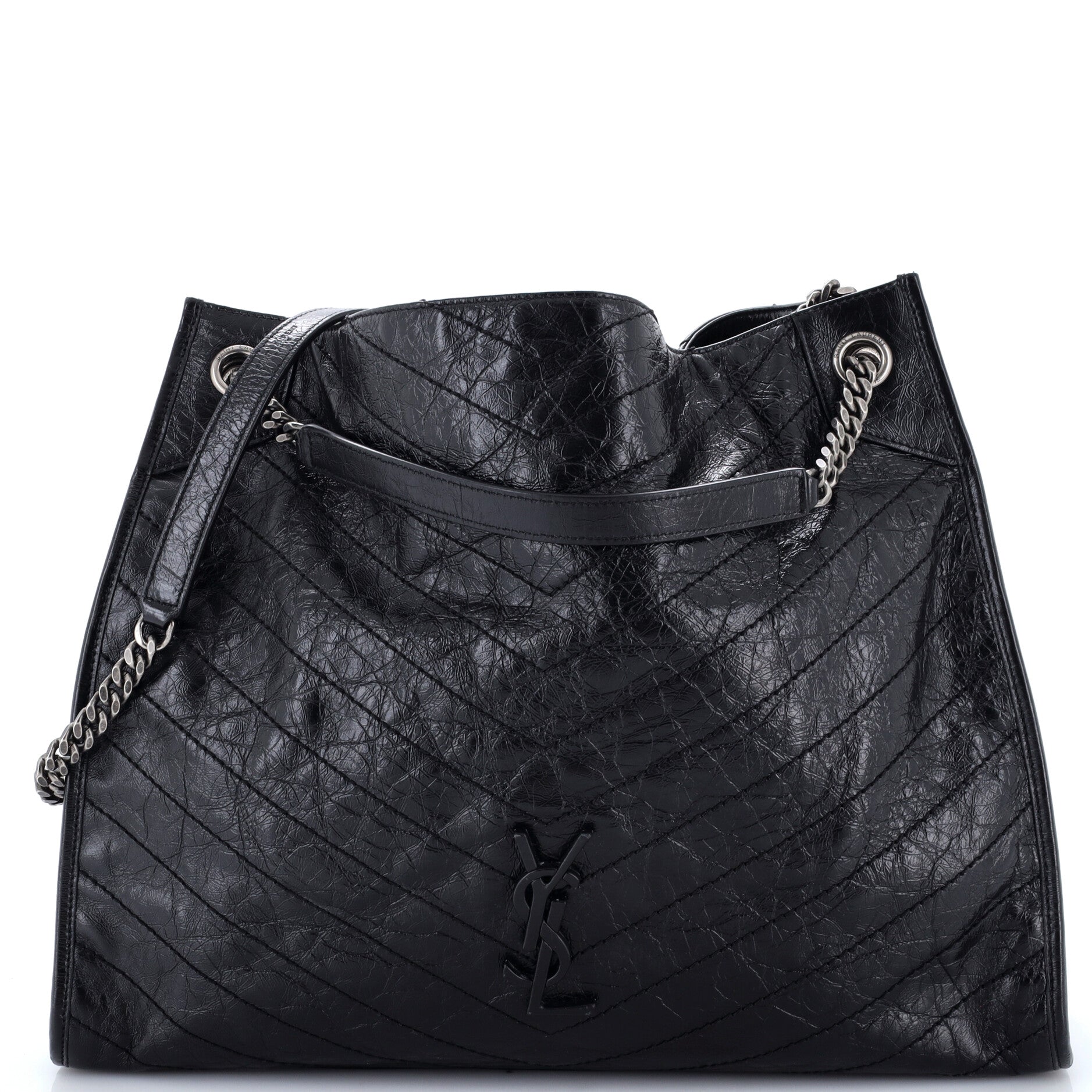 Saint Laurent Niki Shopping Tote Matelasse Chevron Leather Large