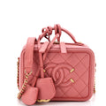 Chanel Filigree Vanity Case Quilted Caviar Small