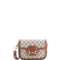 Gucci Horsebit 1955 Shoulder Bag GG Coated Canvas with Leather Mini