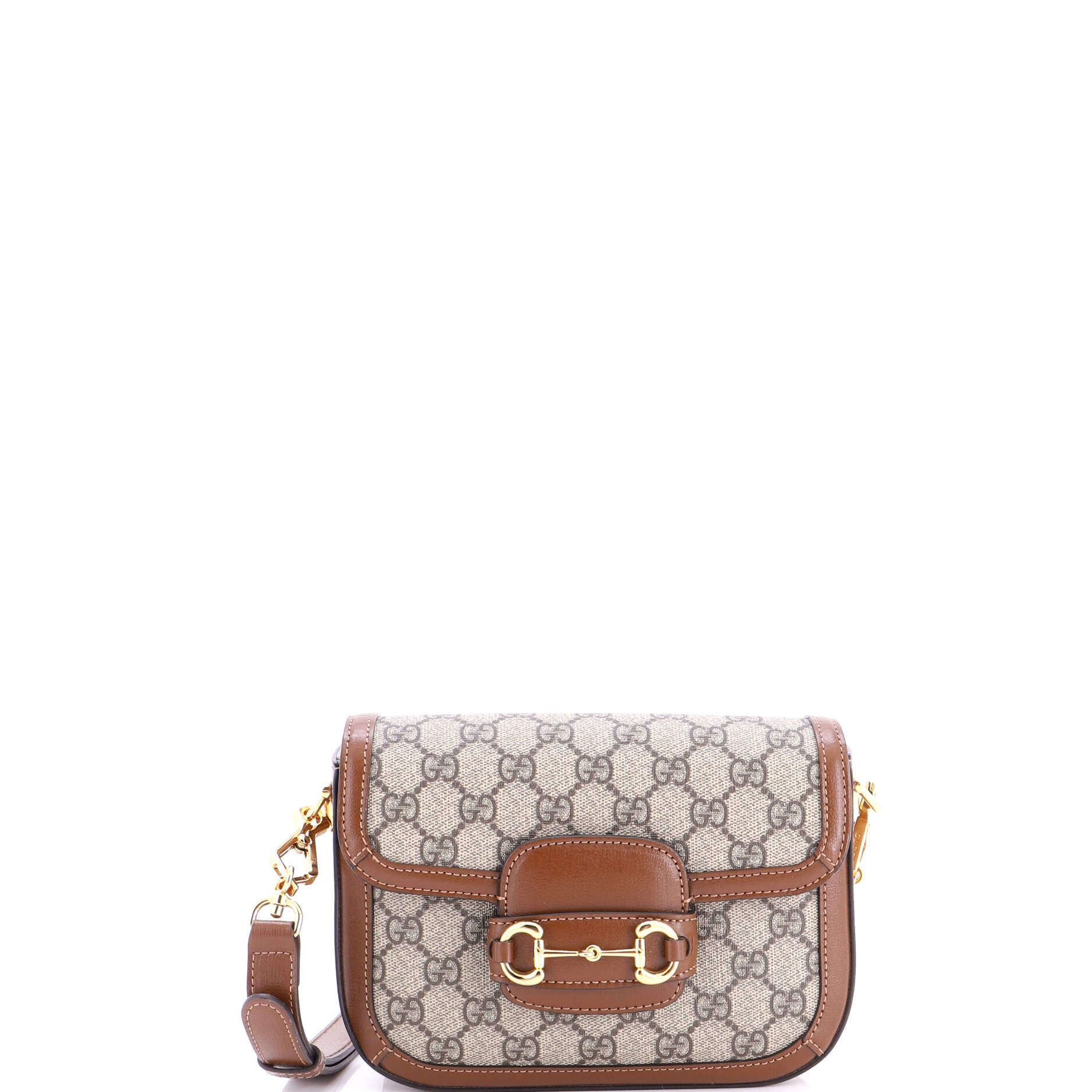 Gucci Horsebit 1955 Shoulder Bag GG Coated Canvas with Leather Mini
