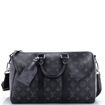 Keepall Bandouliere Bag Reverse Monogram Eclipse Canvas 35
