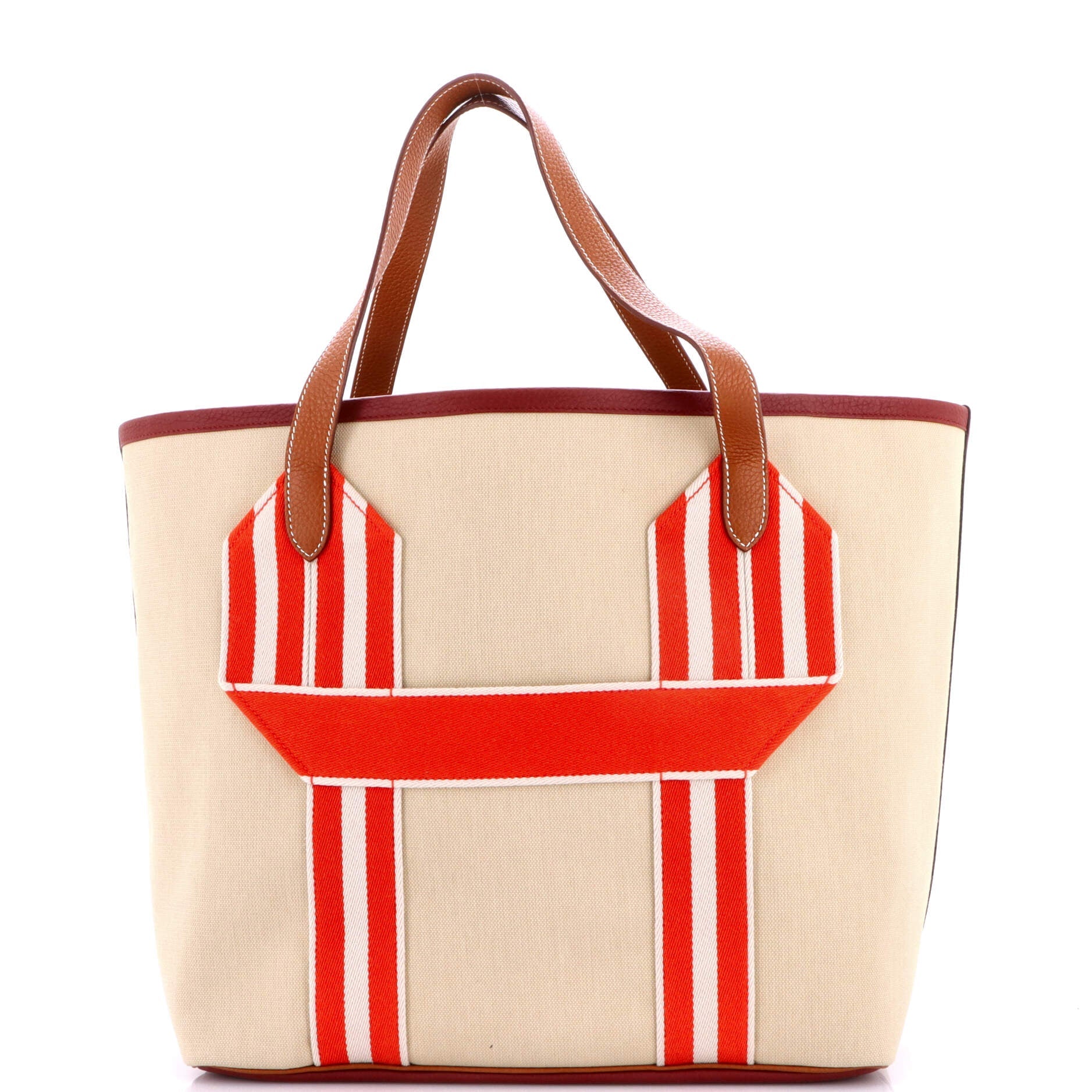 Hermes Pursangle Tote Canvas with Leather