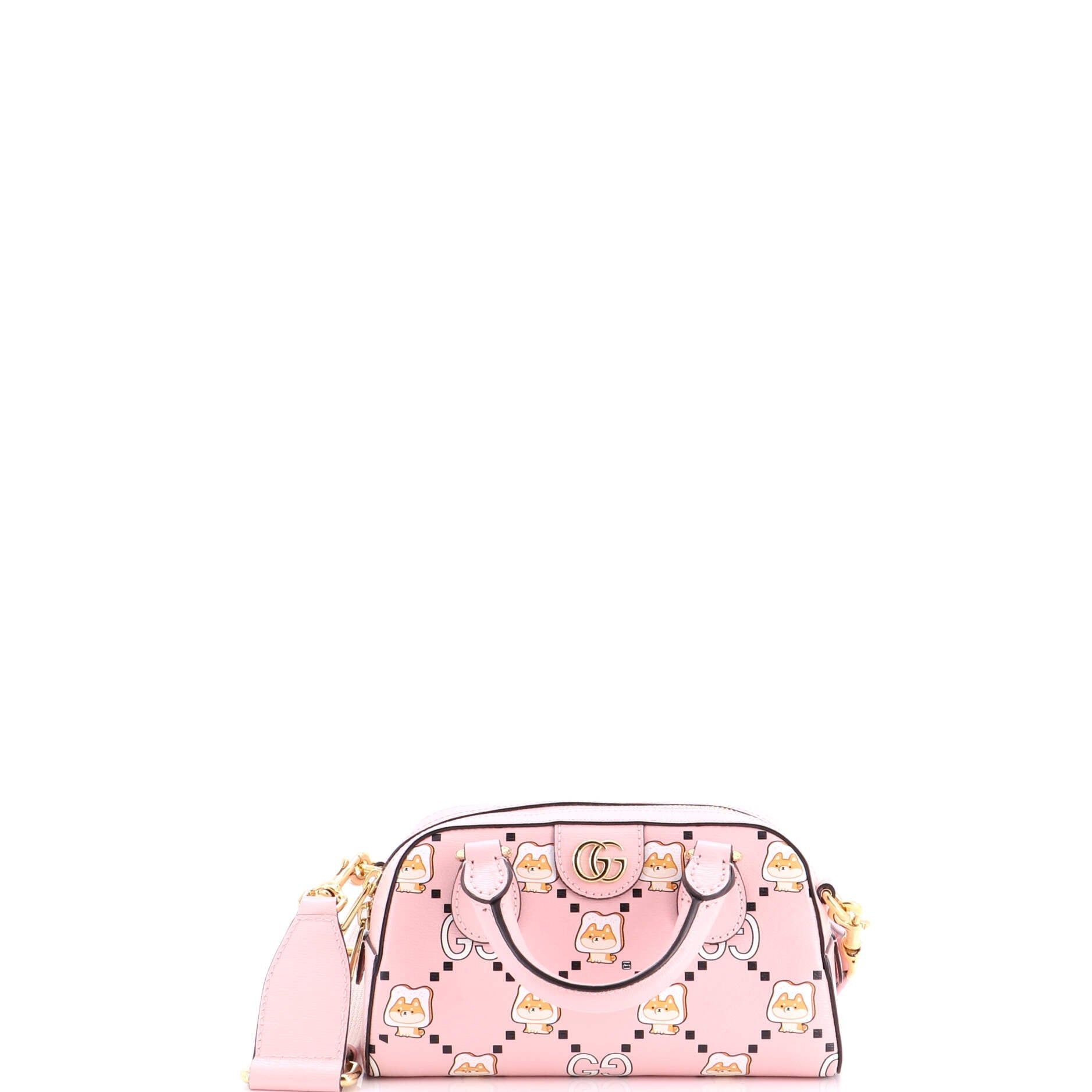 Gucci Ophidia Convertible Boston Top Handle Bag Kawaii Printed Leather Mini
