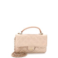 Chanel Classic Top Handle Flap Phone Holder with Chain Quilted Lambskin