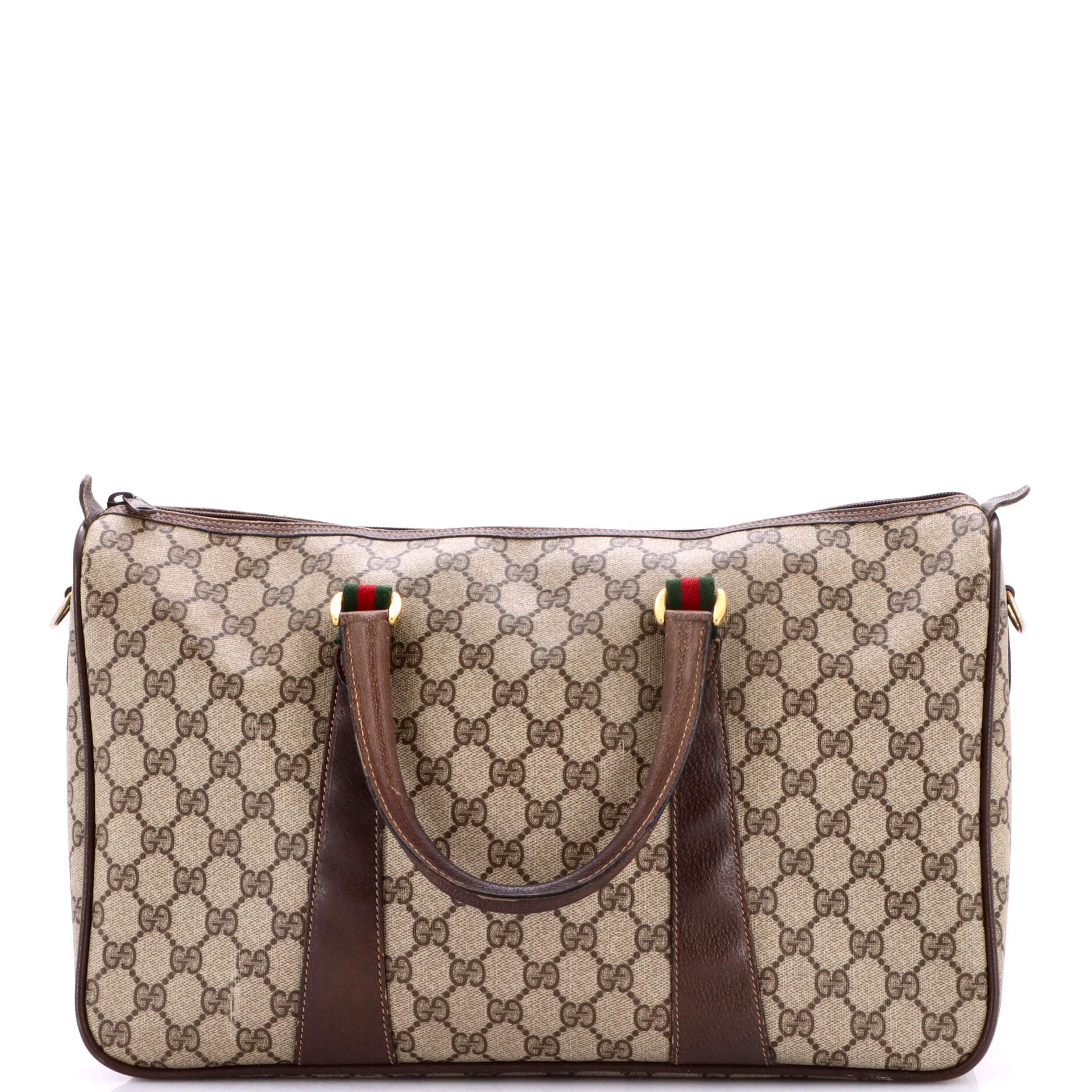 Gucci Vintage Convertible Duffle Bag GG Coated Canvas Medium