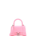Hourglass Top Handle Bag Crocodile Embossed Leather XS