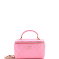 Chanel Classic Top Handle Vanity Case with Chain Quilted Lambskin Small