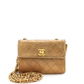 Chanel Vintage CC Chain Flap Bag Quilted Leather Extra Mini
