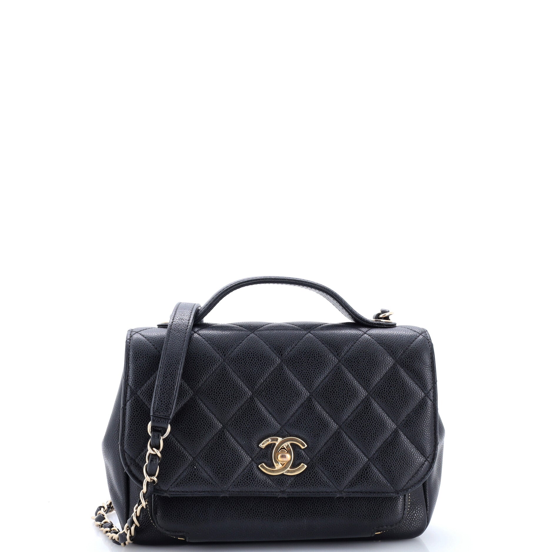 Chanel Business Affinity Flap Bag Quilted Caviar Small