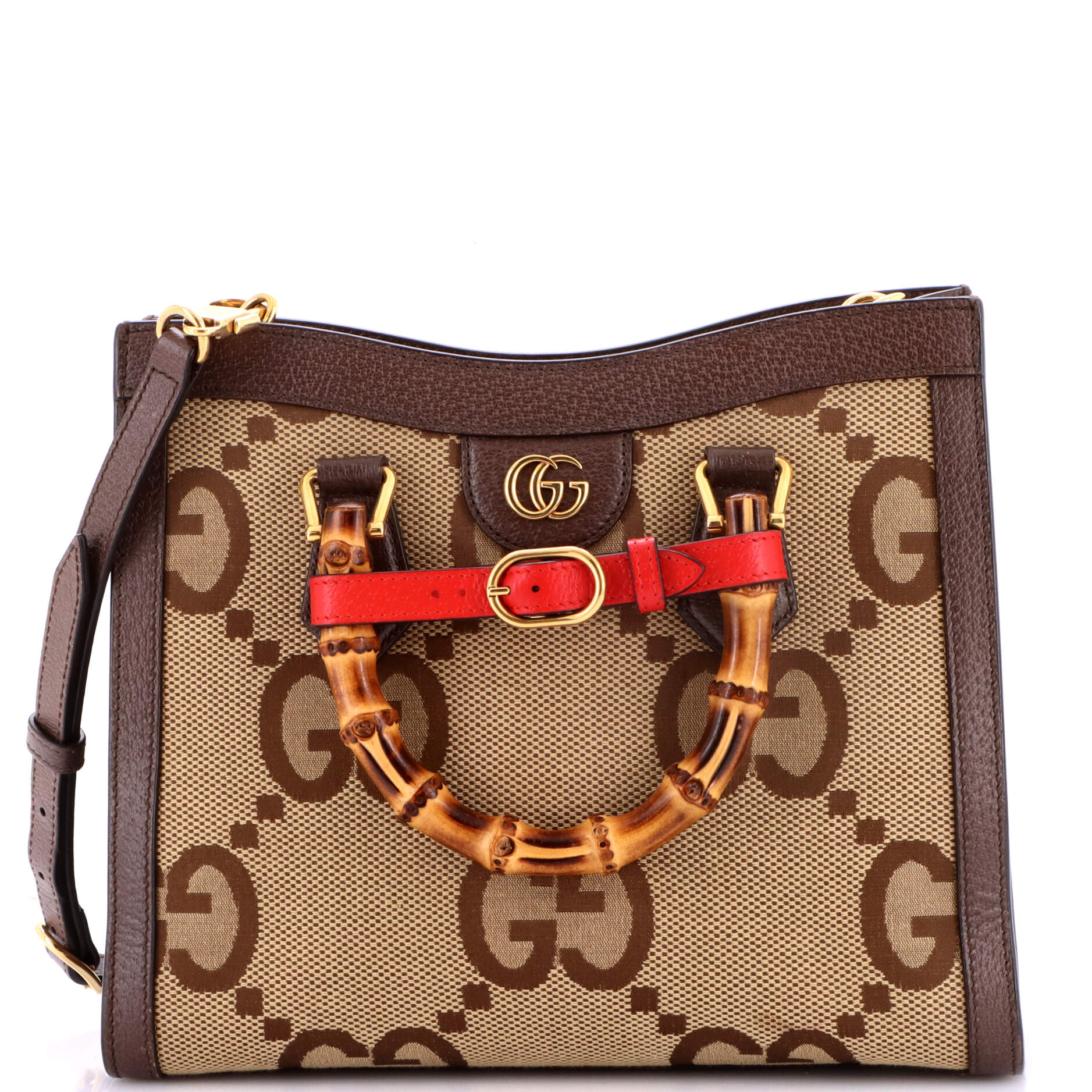 Gucci Diana NM Bamboo Handle Tote Jumbo GG Canvas Small