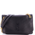 Saint Laurent Niki Chain Flap Bag Matelasse Chevron Leather Large