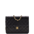 Chanel Vintage Clutch with Chain Quilted Leather Small