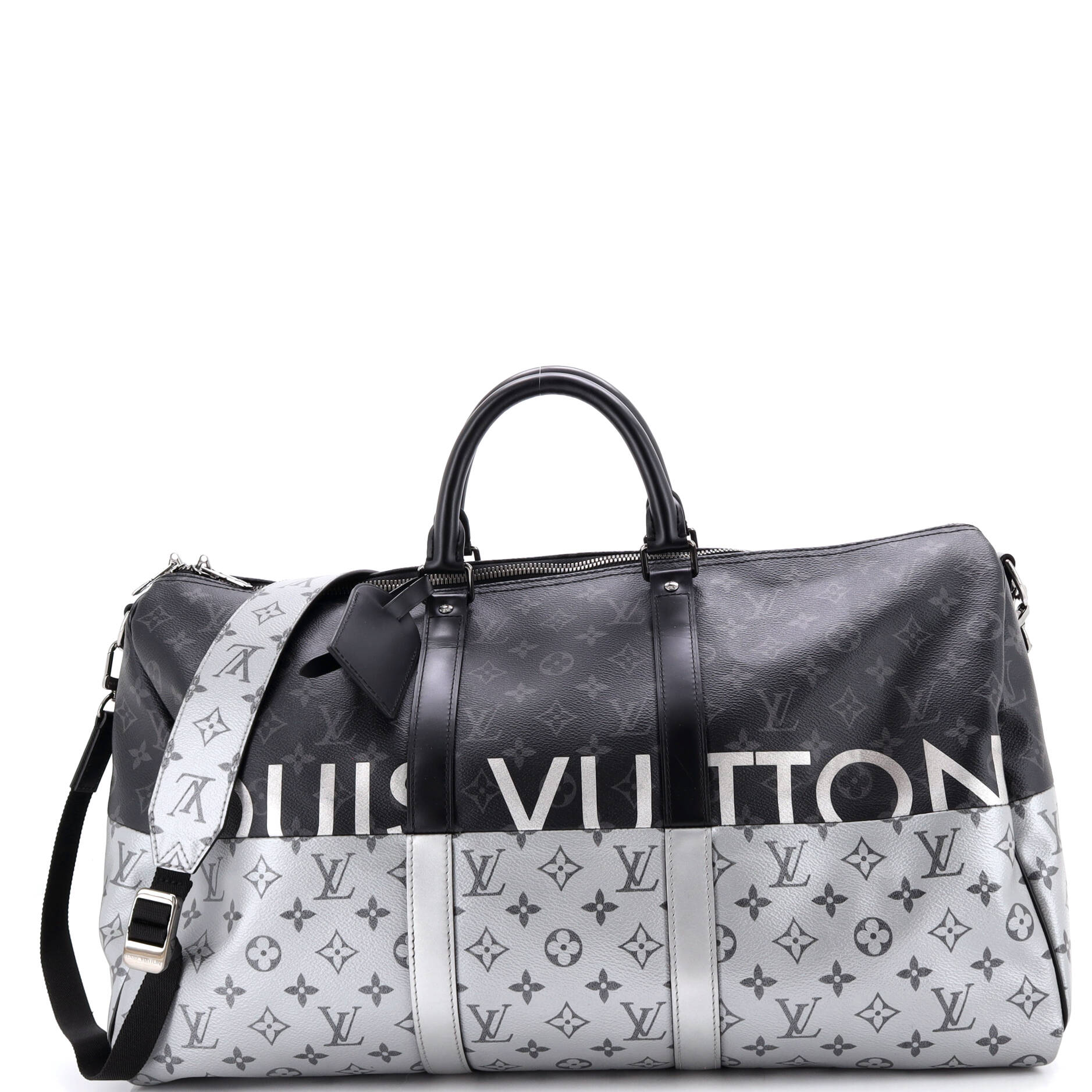 Louis Vuitton Keepall Bandouliere Bag Monogram Eclipse Split Canvas 50