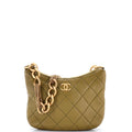 Chanel CC Mixed Chain Link Zip Hobo Quilted Lambskin