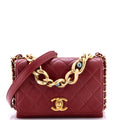 Chanel Pearl Boy Chain Flap Bag Quilted Calfskin Mini