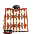 Gucci Diana NM Bamboo Handle Tote Rhombus GG Coated Canvas with Leather Large