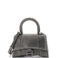 Hourglass Top Handle Bag Suede with Crystals XS