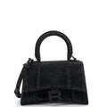 Hourglass Top Handle Bag Suede with Crystals XS