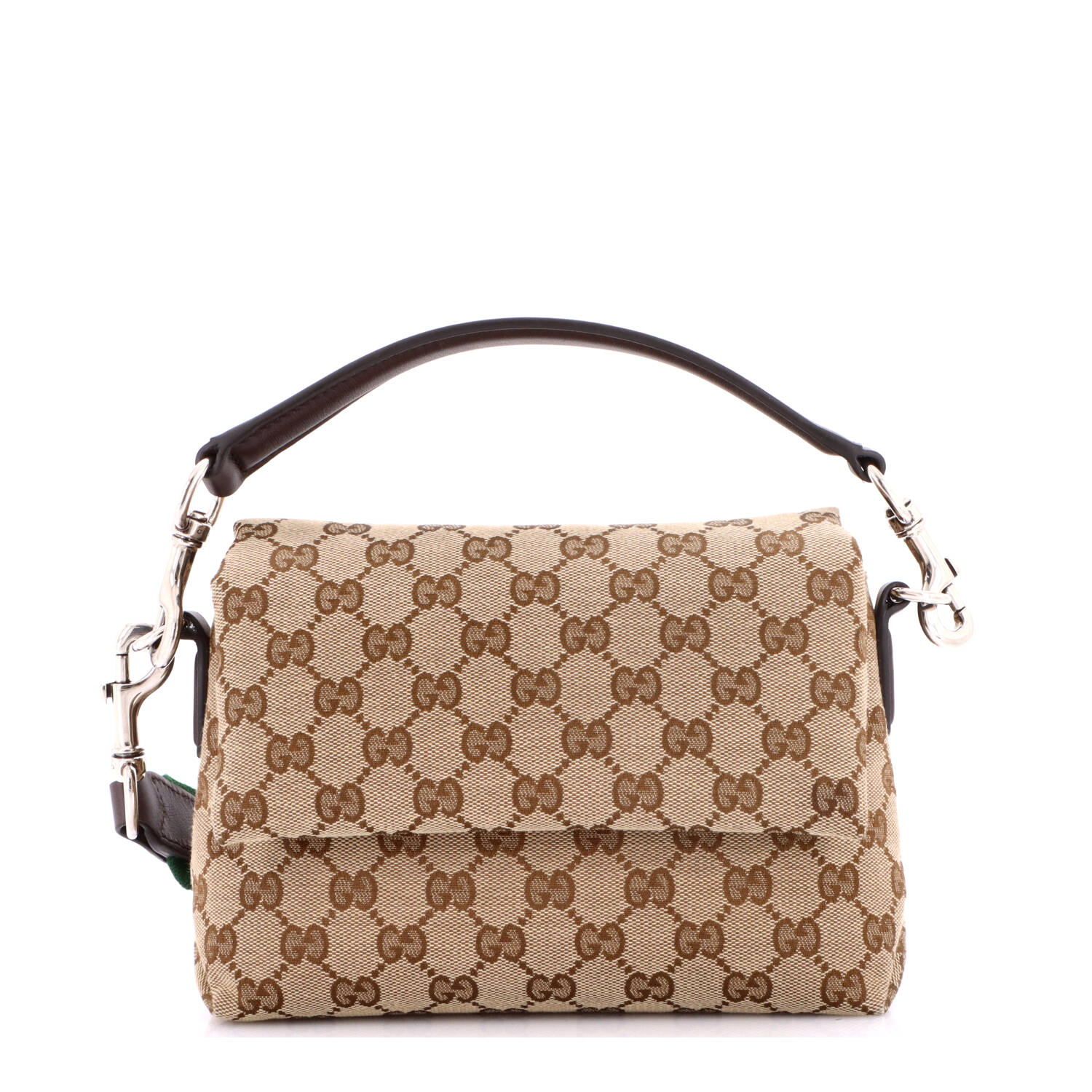 Gucci Convertible Flap Crossbody Bag GG Canvas Small