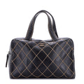Chanel Surpique Boston Bag Quilted Leather Large