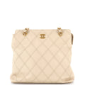 Chanel Vintage Zipped Chain Tote Quilted Caviar Medium