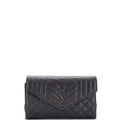 Saint Laurent Classic Monogram Chain Wallet Mixed Matelasse Leather Medium