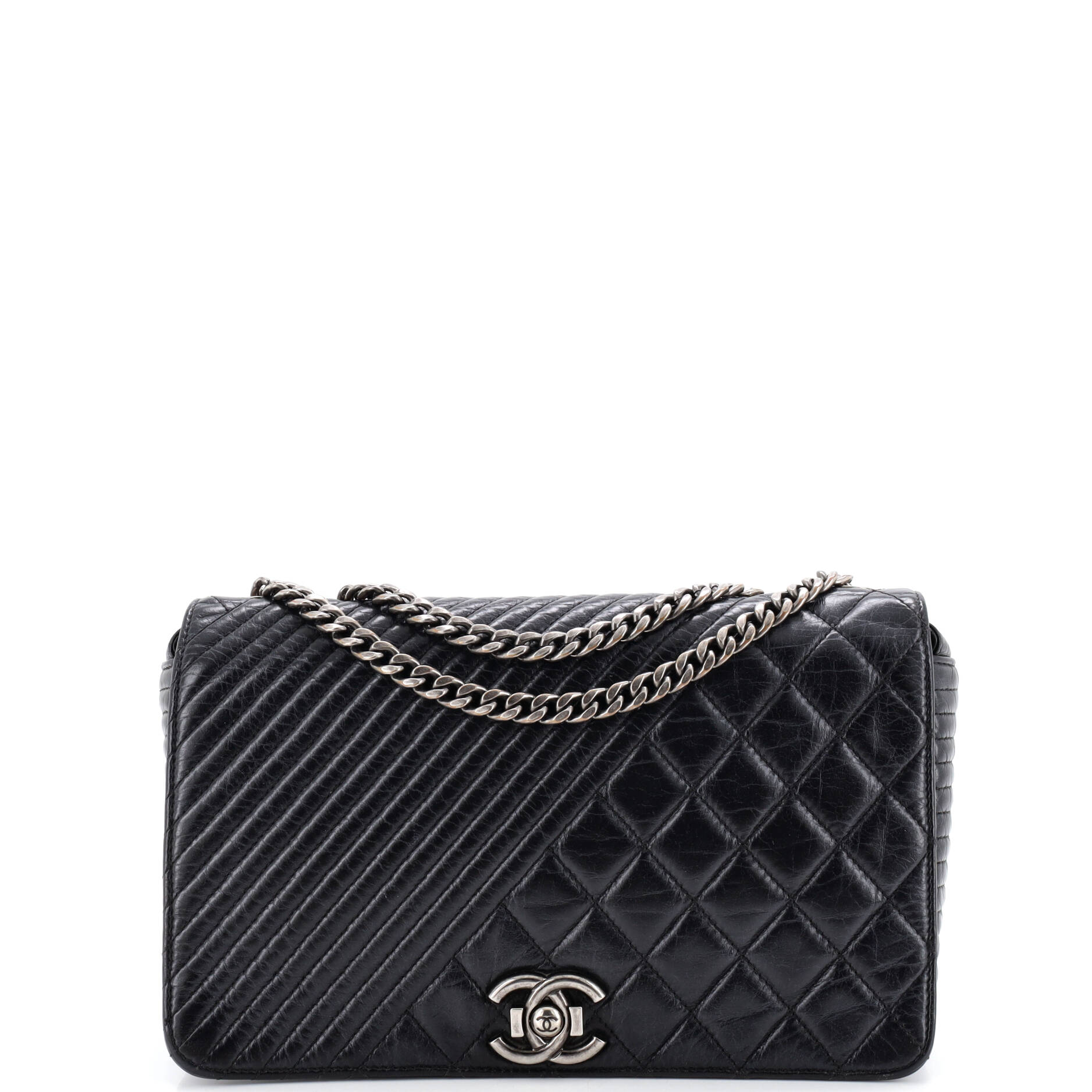 Chanel Coco Boy Flap Bag Quilted Aged Calfskin Medium