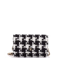 Chanel Wallet on Chain Quilted Houndstooth Tweed and Ribbon