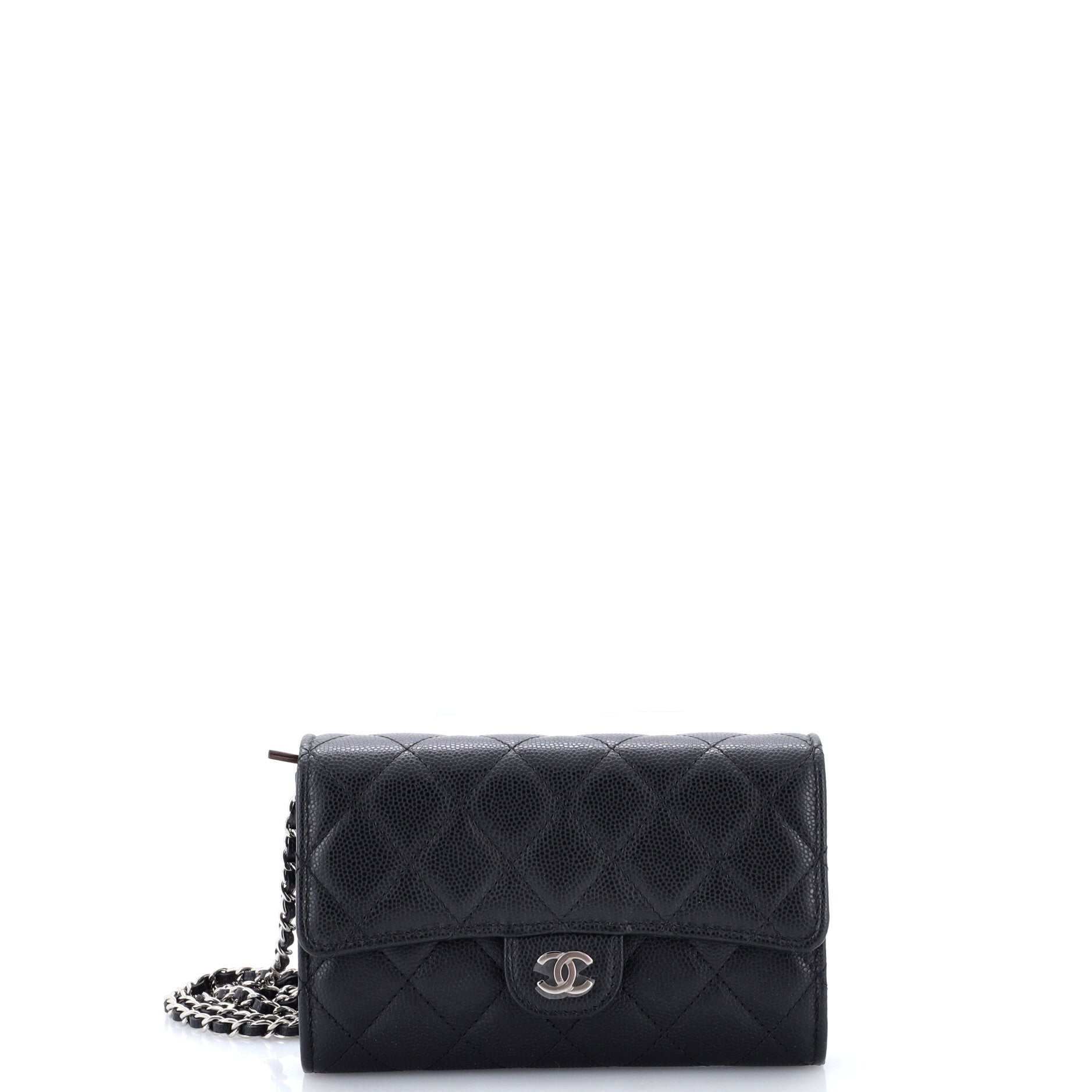 Chanel Classic Flap Wallet Crossbody Bag Quilted Caviar Mini