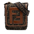 Fendi Vintage FF Flap Messenger Bag Zucca Canvas Mini