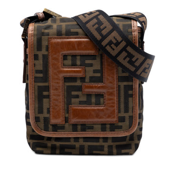 Fendi Vintage FF Flap Messenger Bag Zucca Canvas Mini