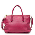 Miu Miu Convertible Madras Side Zip Satchel Grainy Leather