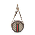 Gucci Ophidia Round Shoulder Bag GG Coated Canvas Mini