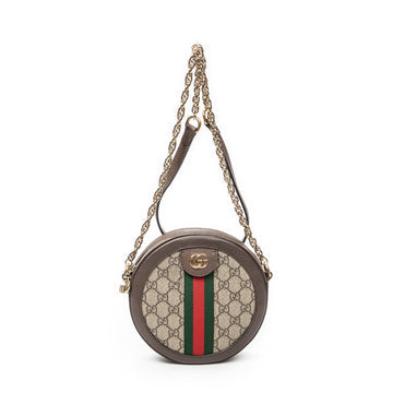 Gucci Ophidia Round Shoulder Bag GG Coated Canvas Mini