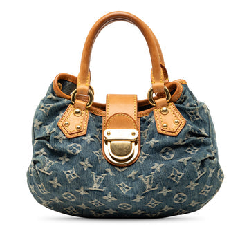 Louis Vuitton Pleaty Handbag Denim Small