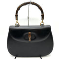Gucci Vintage Convertible Bamboo Top Handle Bag Leather Medium