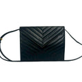 Saint Laurent Classic Monogram Envelope Wristlet Clutch Matelasse Chevron Leather